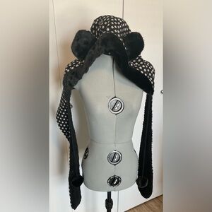 Hell Bunny polka dot scarf/mittens bear hood